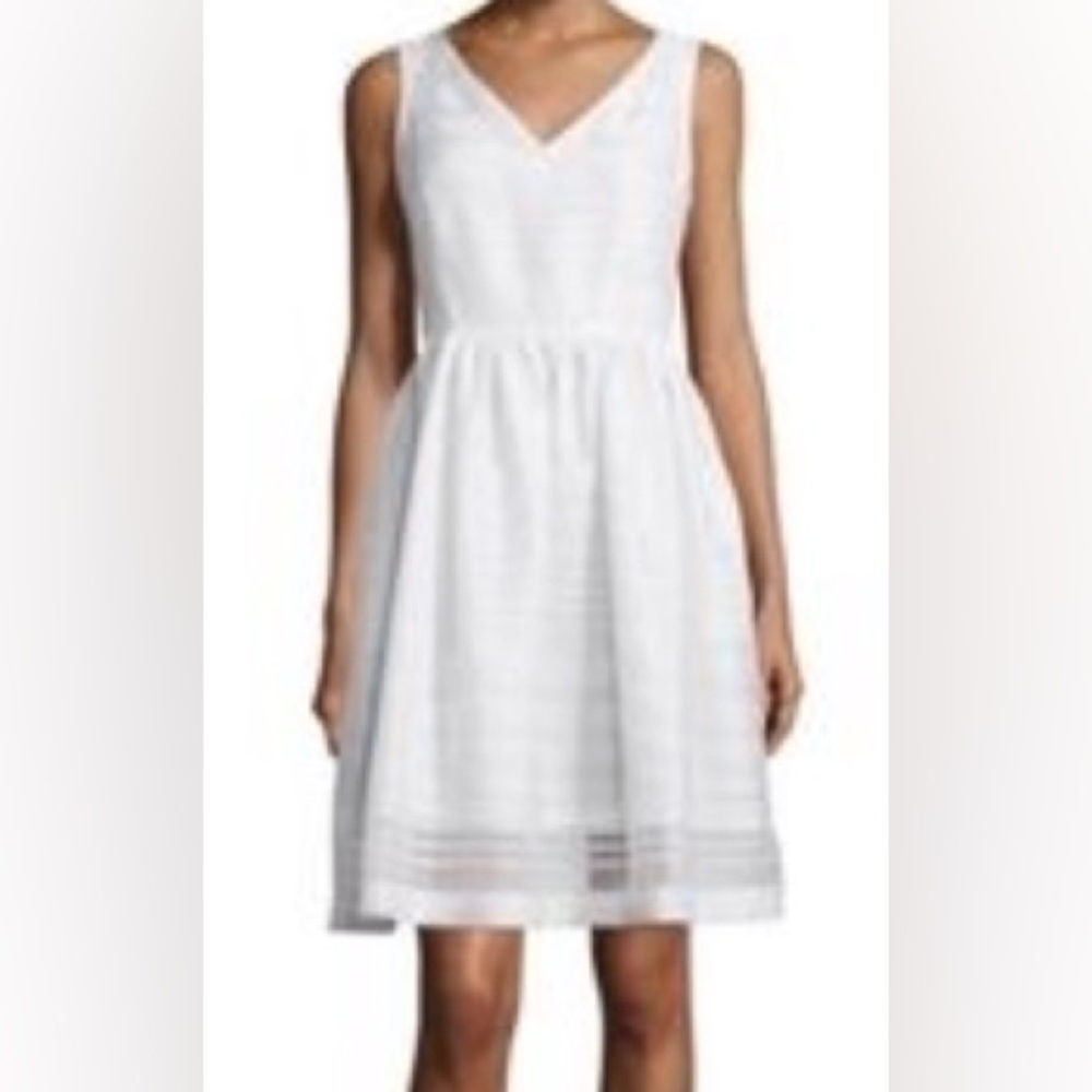 KATE SPADE silver lining White/cream   Ribbon Organza cocktail dress SZ 0 EUC